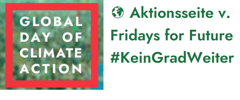 Fridays for Future Aktionsseite #KeinGradWeiter
