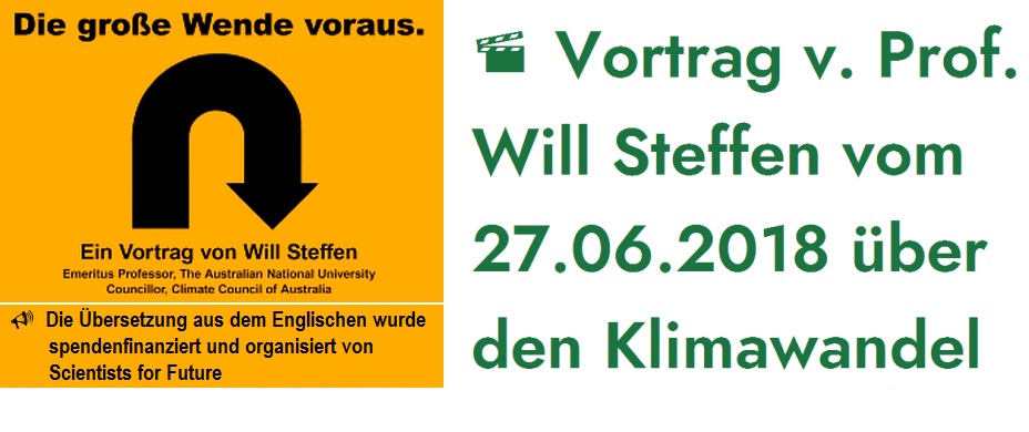 Vortrag von Prof. Will Steffen vom 27.06.2018 mit Schwerpunkt Australien (deutsch)